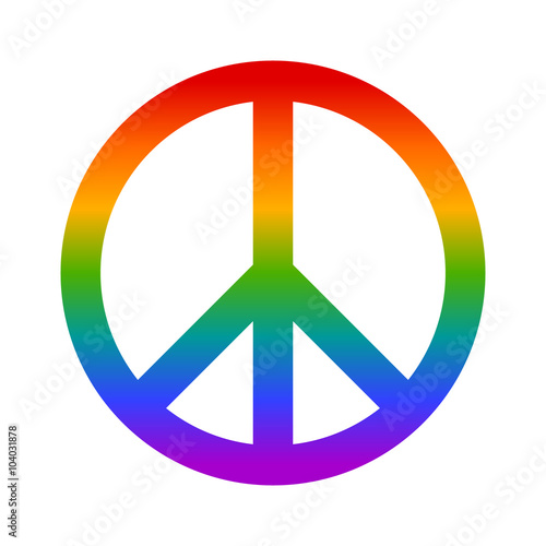 Foto Rainbow peace sign flat icon for apps and websites