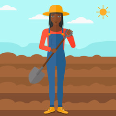 Sticker - Farmer on the field with shovel.