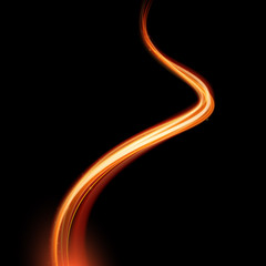 Poster - Vector magic glowing spark swirl trace. Bokeh glitter light smoke.