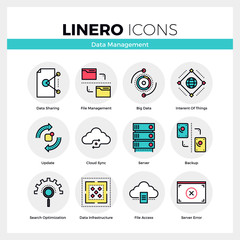 Aufkleber - Data Management Linero Icons Set