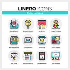 Aufkleber - Digital Marketing Linero Icons Set