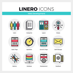 Fototapete - Web Development Linero Icons Set