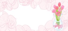 Floral Pink Background And Tulips