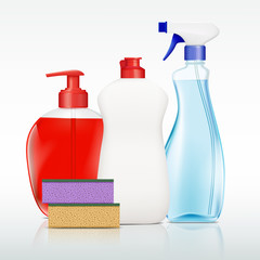 Wall Mural - containers with detergent