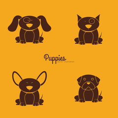 Poster - Cute cartoon dogs