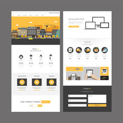 Wall Mural - one page website design template. vector design.