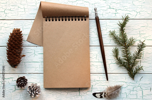 Fotografie, Obraz Shabby chic, Boho Mockup for presentations with natural objects.