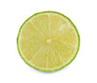 slice lime on white background