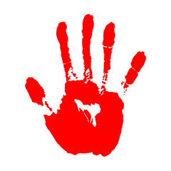 red hand print