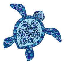Decorative Graphic Turtle, Tattoo Style