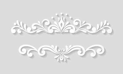 Wall Mural - Elegant paper retro floral border.