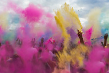 Holi Festival Of Colours Throwing Paint Powerder