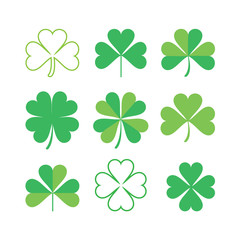 Wall Mural - Set of shamrock