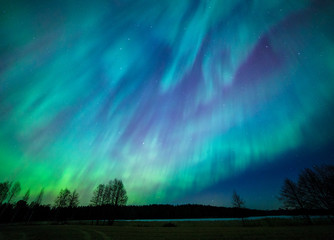 Wall Mural - northern lights aurora borealis landscape