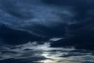 black cloud in darkness sky, night sky of halloween background