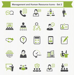 Wall Mural - Management and Human Resource Icons - Set 2