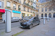 Paris, France, February 9, 2016: electric car charges in Paris, France