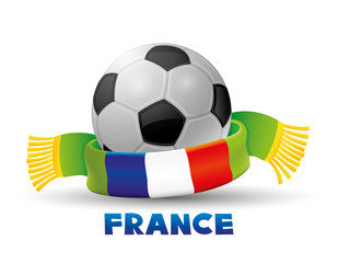 Sticker - Green scarf with the flag of France and soccer ball