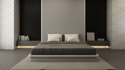 Wall Mural - bedroom design modern & Loft - 3D render