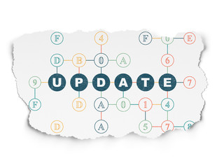Web development concept: Update on Torn Paper background