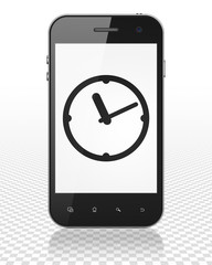 Wall Mural - Time concept: Smartphone with Clock on display