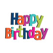 colorful birthday text design perfect for your birthday greeting card or birthday invitation