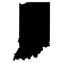 Indiana Black Map On White Background Vector