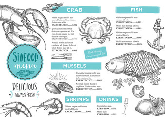 Wall Mural - Restaurant cafe menu, template design.