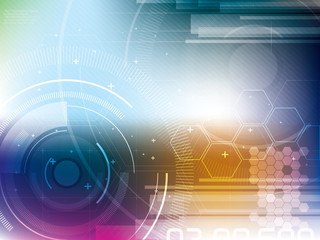 abstract technology background with hexagons