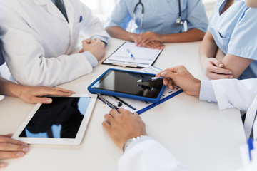 Poster - group of doctors meeting at hospital office