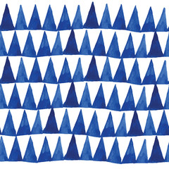 Blue watercolor triangles pattern in vector. Vector illustration