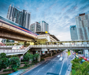 Sticker - bangkok subway station at dusk