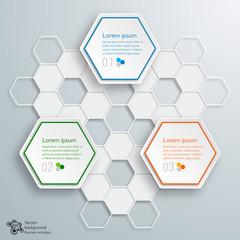 Wall Mural - infographics vector background honeycomb structure