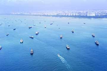 Wall Mural - Singapore shipping industry