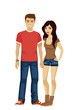 © lembergvector - Guy and girl students in modern simple casual clothes isolated.
