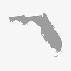 Aufkleber - Florida state map in gray on a white background