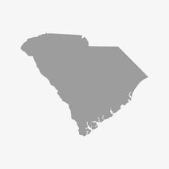 Aufkleber - South Carolina map in gray on a white background