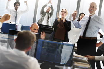 Wall Mural - business team achievement success goals concept