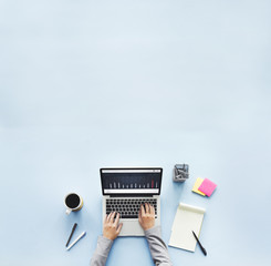 Computer Laptop Research Working Desk Concept