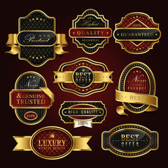 Wall Mural - golden label collection set