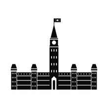 Parliament Buildings, Ottawa Icon, Simple Style