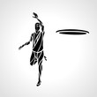 Silhouette of flying disc player
