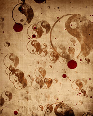 Wall Mural - Grunge yin yang symbol background.