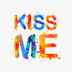 Wall Mural - KISS ME! Rainbow splash paint