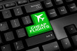 Computer keyboard with green cheap flights button