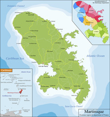 Wall Mural - Map of Martinique