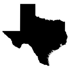 texas black map on white background vector