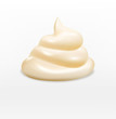 vector handful cream (mayonnaise) swirl, isolated on white backg