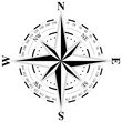 wind rose on a stand-alone white background