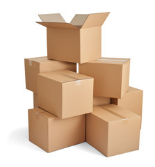 Sticker - box package delivery cardboard carton stack